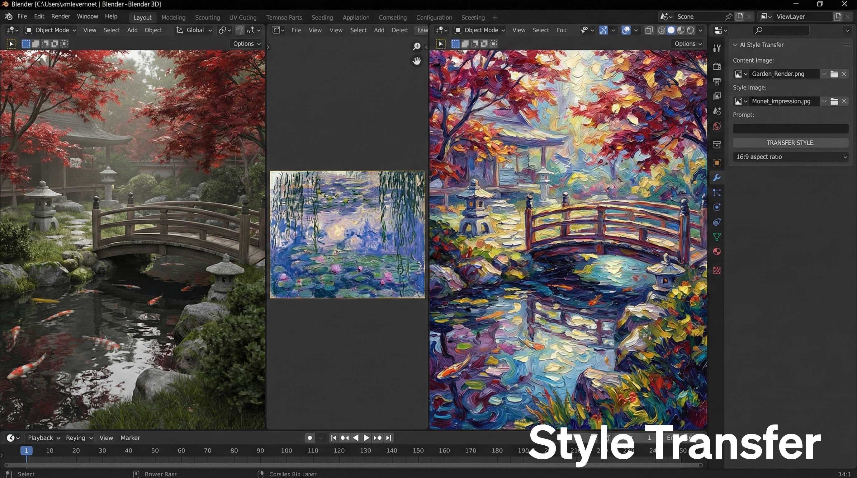 Style transfer in Blender